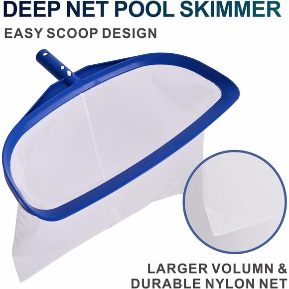 POOLAZA Pool Brush with Pool Skimmer Net Kit, 17.5" - Picture 2 of 5